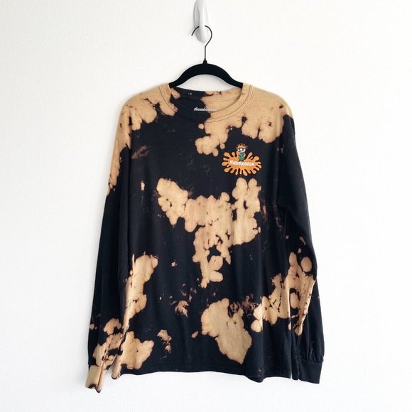 Nickelodeon Men's T Shirt Rugrats SpongeBob Made in The 90's Tie Dye Tee Graphic - Picture 2 of 11